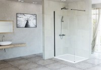 NIWELL Felicia Black 100x195 cm Walk-in zuhanyfal, fekete kerettel