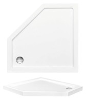 Besco Bergo 90x90x5,5 cm ötszögletű zuhanytálca, lapos