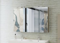 Tboss Mirror Box Recta 140x80 cm tükrös felső szekrény, 4 ajtós, 30 cm LED világítással
