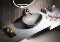 Sapho Punc beton mosdó, pultra tehető, fekete színű 53x39 cm BH7001