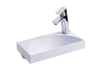 Ravak Rainbow Mini 400 fali öntöttmárvány kézmosó, balos vagy jobbos csapfurattal 40x22 cm
