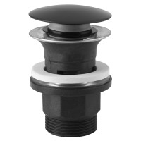 Ferro Click-clack mosdó leeresztőszelep, fekete, túlfolyós mosdóhoz, nagytányéros S289BL-B