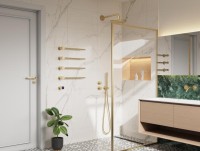 Arezzo Design Tubeline 455x755 mm elektromos törölközőszárító radiátor, szálcsiszolt arany