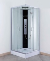 Roltechnik Lucidus Square 90x90 cm szögletes, hátfalas komplett zuhanykabin tolóajtókkal, zuhanytálc