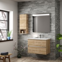 Coycama Dorian 80 cm alsó fürdőszobabútor, Onix New porcelán mosdóval