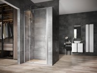 Ravak Nexty NDOP2 100 cm zuhanyajtó, kifelé nyíló ajtóval, szatén kerettel, átlátszó üveggel