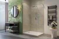 H2O Walk-in zuhanyfal 120 cm, króm profillal, Easy Clean vízlepergető bevonattal