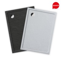 Roltechnik Flat Stone Effect 100x120 cm lapos, kőhatású zuhanytálca antracit vagy fehér színben