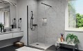 NIWELL Felicia Black 110x195 cm Walk-in zuhanyfal, fekete kerettel