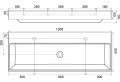 Ravak Natural Duo 1200 öntöttmárvány mosdó, falra vagy pultra, bútorra tehető 120x45 cm