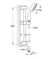 Grohe Tempesta 100 rudas zuhanyszett, 4 funkciós zuhanyfejjel 28436002