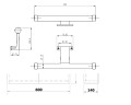 Aqualine Kronas LED világítás, 6W, 400x40x100 mm, króm