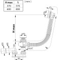 Ravak kád le- és túlfolyószett, bowdenes, 570 mm, fehér X01743