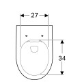Geberit Selnova Rimless, perem nélküli fali WC, íves